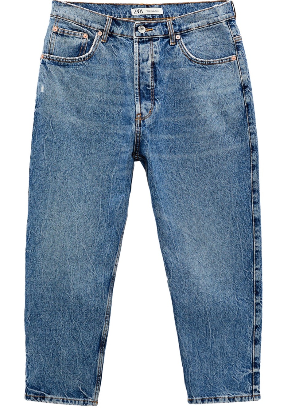 Zara Men's Straight Tapered Light Blue Denim Jeans